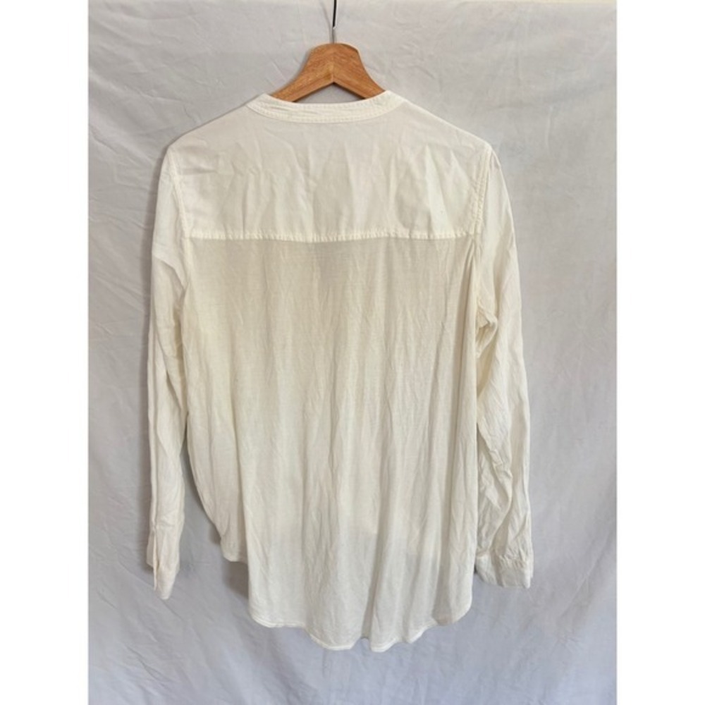 Splendid Womens Cream V Neck Wrap High Low Long Sleeve Top Size Large - Picture 2 of 5